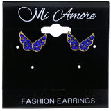 Mi Amore Angel Wings Stud-Earrings Blue/Gold-Tone