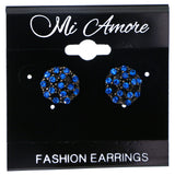Mi Amore Flower Stud-Earrings Blue/Silver-Tone