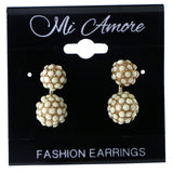Mi Amore Stud-Earrings White/Gold-Tone