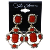 Mi Amore Drop-Dangle-Earrings Red/Gold-Tone