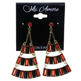 Mi Amore Drop-Dangle-Earrings Red/Gold-Tone