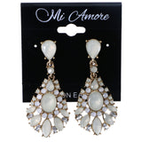 Mi Amore Drop-Dangle-Earrings White/Gold-Tone