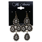 Mi Amore Antiqued Dangle-Earrings Gold-Tone/Black