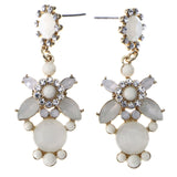 Mi Amore Drop-Dangle-Earrings White/Gold-Tone