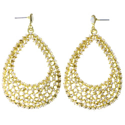 Mi Amore Drop-Dangle-Earrings Gold-Tone/White