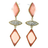 Mi Amore Faceted Drop-Dangle-Earrings Pink/Gold-Tone