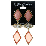 Mi Amore Faceted Drop-Dangle-Earrings Pink/Gold-Tone