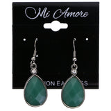 Mi Amore Dangle-Earrings Green/Silver-Tone