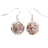 Mi Amore Wire Wrap Dangle-Earrings Silver-Tone/Peach