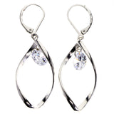 Mi Amore Cubic Zirconia Dangle-Earrings Silver-Tone