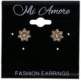 Mi Amore Classic Flower Post-Earrings Gold-Tone & Silver-Tone