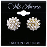 Mi Amore Post-Earrings White