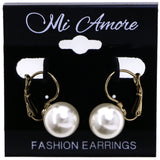 Mi Amore Dangle-Earrings White/Gold-Tone