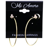 Mi Amore Flower Dangle-Earrings Gold-Tone/Pink