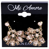 Mi Amore Drop-Dangle-Earrings Peach/Gold-Tone