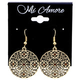 Mi Amore Flower Dangle-Earrings Gold-Tone/Orange