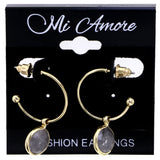 Mi Amore Dangle-Earrings Gold-Tone/Gray