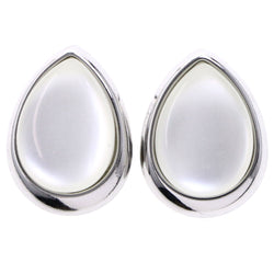 Mi Amore Post-Earrings White/Silver-Tone