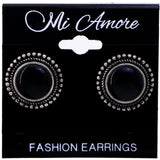 Mi Amore Antiqued Post-Earrings Black/Silver-Tone