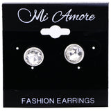 Mi Amore Post-Earrings Silver-Tone