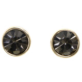 Mi Amore Post-Earrings Black/Gold-Tone