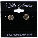 Mi Amore Post-Earrings Black/Gold-Tone