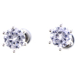 Mi Amore Simple  Stud-Earrings Silver-Tone