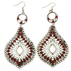 Mi Amore Dangle-Earrings Silver-Tone/Red