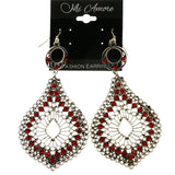 Mi Amore Dangle-Earrings Silver-Tone/Red