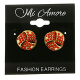 Mi Amore Post-Earrings Gold-Tone/Orange