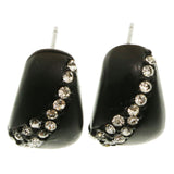 Mi Amore Post-Earrings Silver-Tone/Black