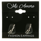 Mi Amore Post-Earrings Silver-Tone/Black