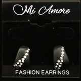 Mi Amore Post-Earrings Silver-Tone/Black