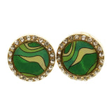 Mi Amore Post-Earrings Gold-Tone/Green