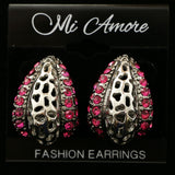 Mi Amore Dangle-Earrings Silver-Tone/Pink