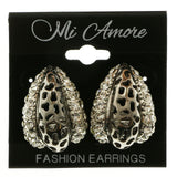 Mi Amore Dangle-Earrings Silver-Tone/Dark-Silver