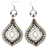 Mi Amore Crystal Dangle-Earrings Silver-Tone/Multicolor