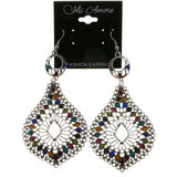 Mi Amore Crystal Dangle-Earrings Silver-Tone/Multicolor
