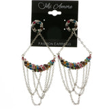 Mi Amore Crystal Chandelier-Earrings Silver-Tone/Multicolor