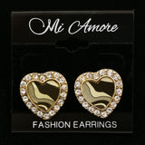 Mi Amore Heart Post-Earrings Gold-Tone/Green