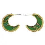 Mi Amore Post-Earrings Gold-Tone/Green