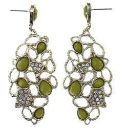 Mi Amore Drop-Dangle-Earrings Gold-Tone/Green