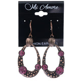 Mi Amore Antiqued Dangle-Earrings Bronze-Tone/Pink