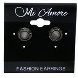 Mi Amore Spike Stud-Earrings Gray/Silver-Tone