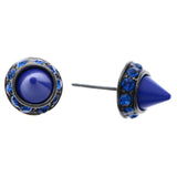 Mi Amore Spike Stud-Earrings Blue/Silver-Tone