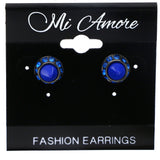Mi Amore Spike Stud-Earrings Blue/Silver-Tone