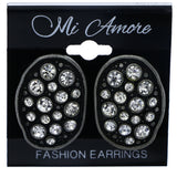 Mi Amore Antiqued Stud-Earrings Silver-Tone/Black