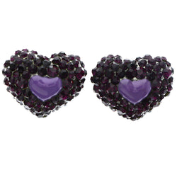 Mi Amore Heart Stud-Earrings Purple