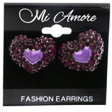 Mi Amore Heart Stud-Earrings Purple