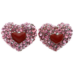 Mi Amore Heart Stud-Earrings Pink
